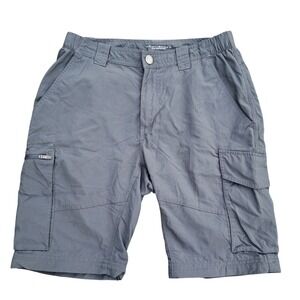 Columbia Mens Omni-Shade Cargo Shorts Gray Nylon Hiking Fishing Size 30W 30L